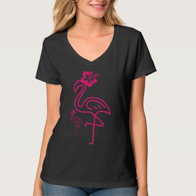 Camiseta Menina Flamingo de Verão (Frente)