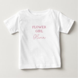 Camiseta Menina Flor Cuja Personalização É Branca E Rosa