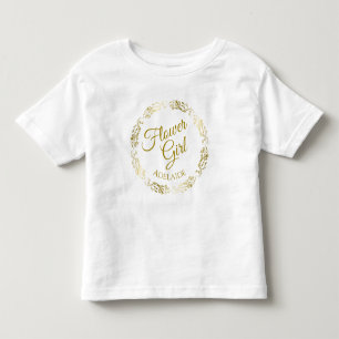 Camiseta Menina Flor Lacy Dourada Filigree Casamento Jovem