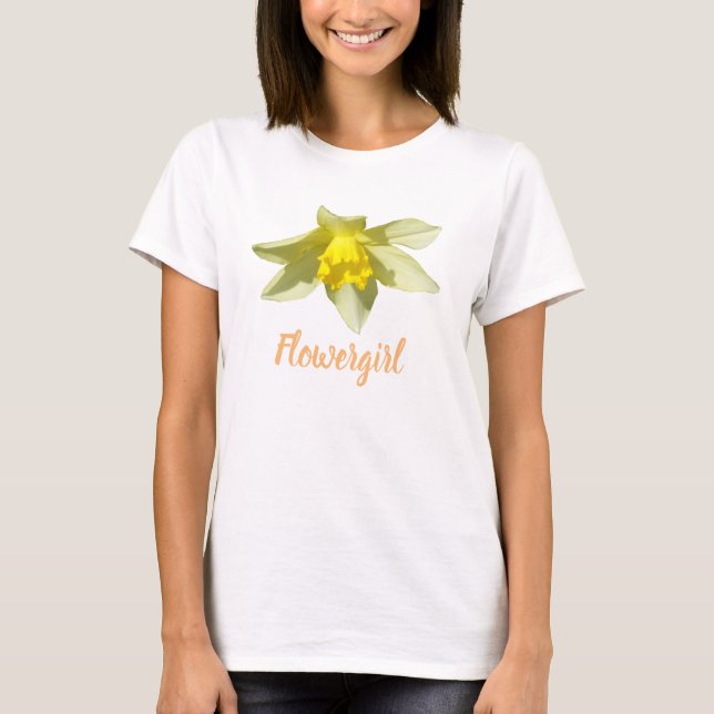 Camiseta Menina florescente Daffodil Amarelo Círculo Fluido (Frente)