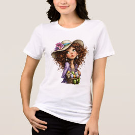 Camiseta Menina Fofa de Páscoa com Ovos Arte de Primavera