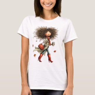 CAMISETA MENINA FOFA E CAPRICHOSA COM TEMA DE OUTONO