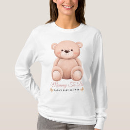 Camiseta Menina Fofa Urso de Pelúcia Laranja Mamãe Para Ser