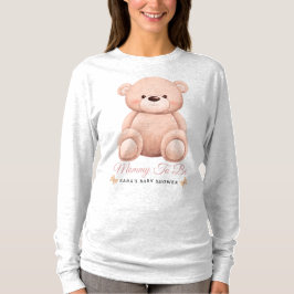 Camiseta Menina Fofa Urso de Pelúcia Laranja Mamãe Para Ser