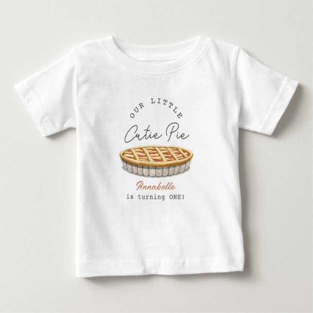 Camiseta Menina Fofinha de 1º Aniversário (Frente)