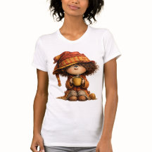 Camiseta Menina Fofo e Aconchegante com Café