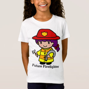 Camiseta Menina futura do sapador-bombeiro com machado e