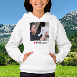 Camiseta Menina Gata Crianças Amam Foto do Animal de Estima