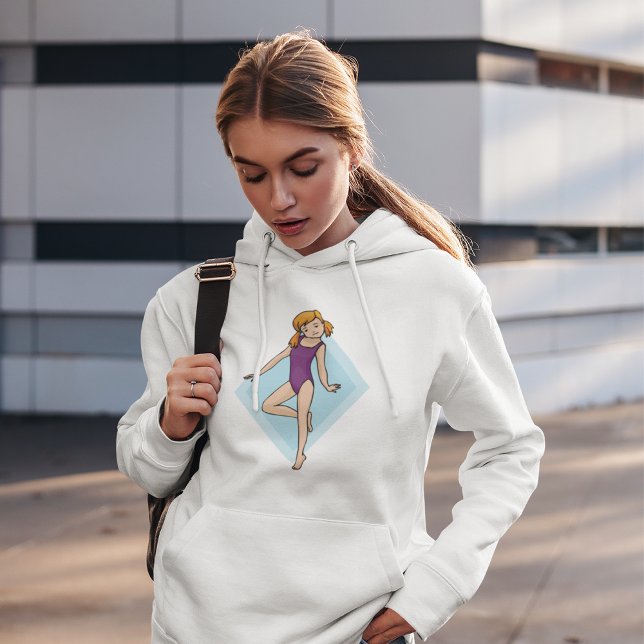 Camiseta Menina Ginasta com Leotard Roxo (Criador carregado)