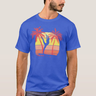 Camiseta Menina Ginasta na Trave de Equilíbrio Pôr do Sol d