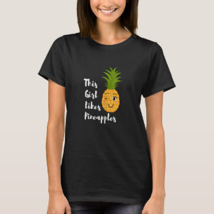 Camiseta Menina gosta de abacaxi Frutas de verão Fruta trop