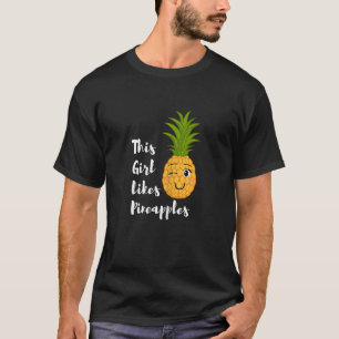 Camiseta Menina Gosta de Abacaxis Frutas de Verão Fruta Tro