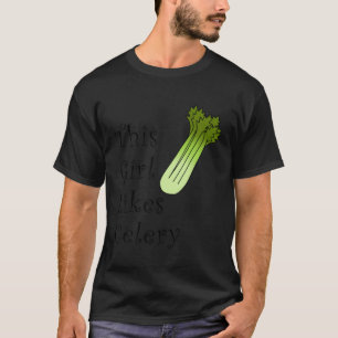 Camiseta Menina Gosta de Aipo e Alho-Poró Dito Engraçado Le