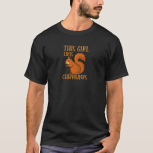 Camiseta Menina Gosta de Esquilos Animais Florestais Fofos