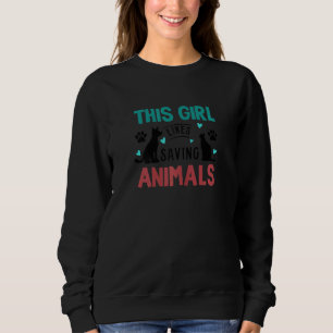 Camiseta Menina Gosta De Salvar Animais Salvando Cães De Ga