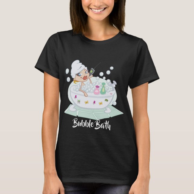 Camiseta Menina gostando do Bubble Bath Black (Frente)