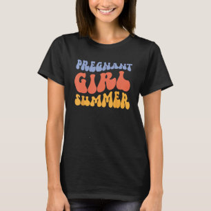 Camiseta Menina Grávida Anúncio de bebê Verão Gravidez R