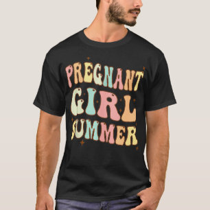 Camiseta Menina Grávida Anúncio de bebê Verão Gravidez R