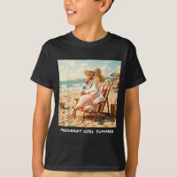 Menina grávida verão ganso praia