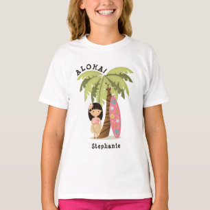 Camiseta Menina havaiana do surfista
