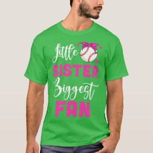 Camiseta Menina Irmã Maior Fã Da Rapariga De Basebol