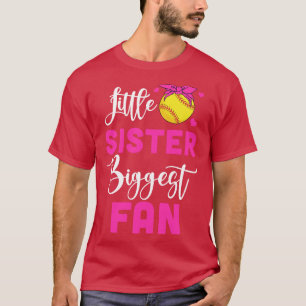 Camiseta Menina Irmã Maior Fã de Moça de Softball