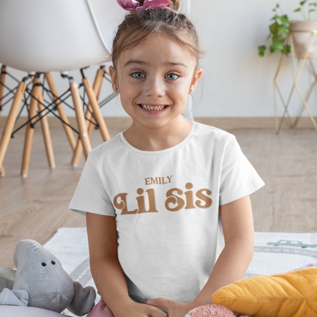Camiseta Menina Irmã Personalizada Rapariga da Gravidez (Criador carregado)
