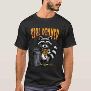 Camiseta Menina Jantada Engraçado Panda Raccoon Pizza Memór