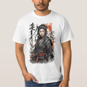 Camiseta Menina japonesa Samurai ninja Mulher guerreira chi
