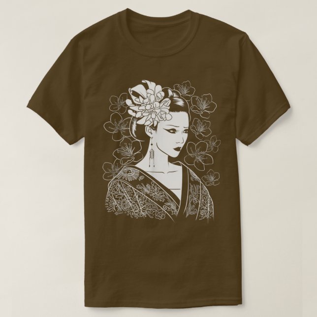 Camiseta Menina japonesa Samurai Sinobi Combatendo Ninja Ma (Frente do Design)