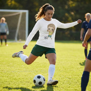 Camiseta Menina Jogando Futebol Esportes Adoráveis para Cri