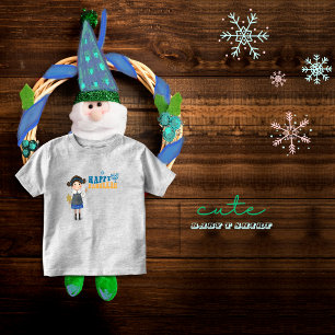 Camiseta Menina judia e bonita feliz Hanukkah