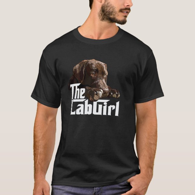Camiseta Menina Lab Chocolate Labrador Marrom Mãe Retriever (Frente)