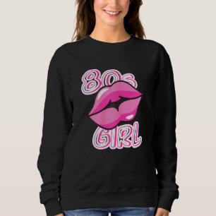 Camiseta Menina Lábios 80 anos 80 Criança Retrô Oitenta Mus
