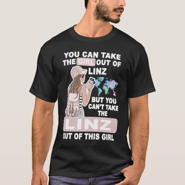 Camiseta Menina legal de Linz City contorcida Linz Girl (Frente)