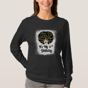 Camiseta Menina Leopard Melanin de 61 anos É o meu aniversá