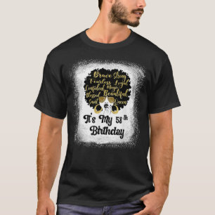 Camiseta Menina Leopardo Melanina De 58 Anos É Meu Anivers