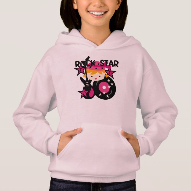 Camiseta Menina loura da estrela do rock (Frente)