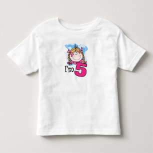 Camiseta Menina loura eu sou cinco
