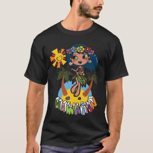 Camiseta Menina Luau Hawaii Costume Cute Kids Havaiano