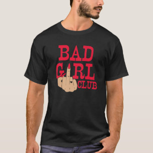 Camiseta Menina Má Clube Engraçado Tatuagem de Coração