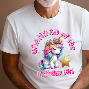 Camiseta Menina mágica unicórnio brilhante aniversário Vovô