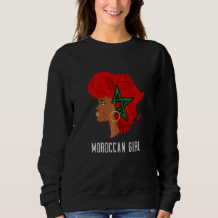 Camiseta Menina Marroquina Bandeira Marroquina Cabelo Raíze