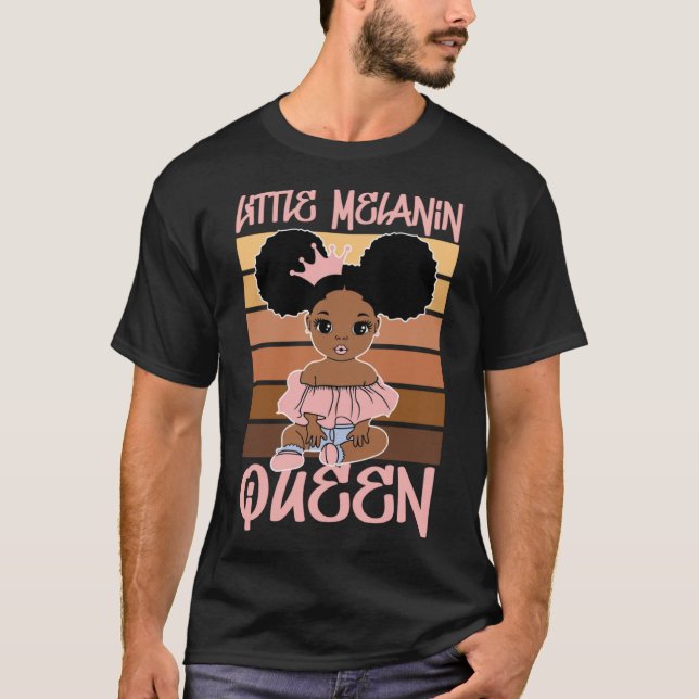 Camiseta Menina Melanina História Negra Magia Afro Toddl (Frente)