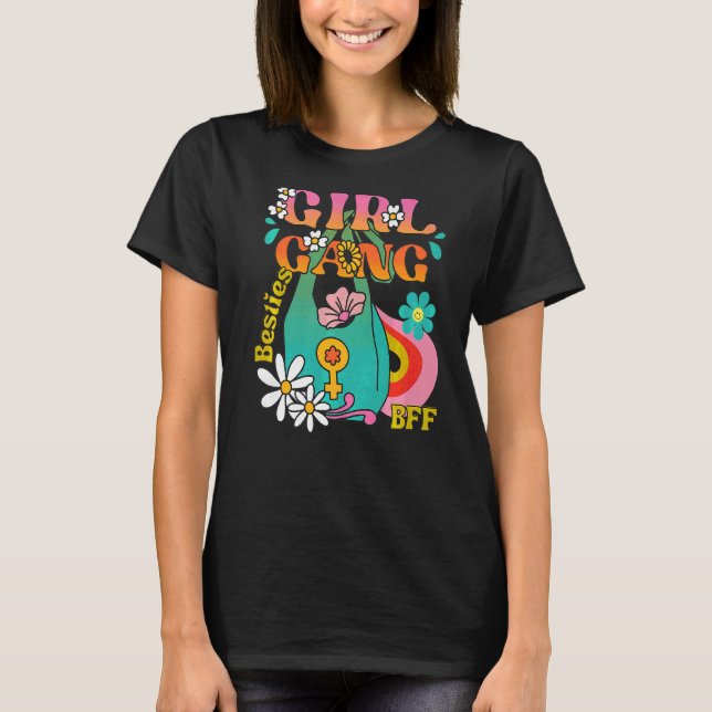 Camiseta Menina Melhor Amiga Boho Hippie Groovy 70 Bf (Frente)