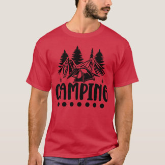 Camiseta Menina menino acampando