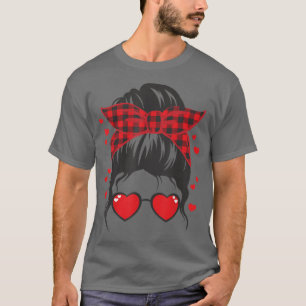 Camiseta Menina Mensagem Bun Buffalo Red Xadrez Dias de os 