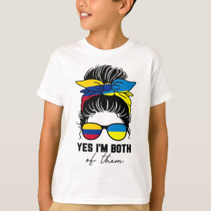 Camiseta Menina Metade Colombiana Metade Ucraniana Colômbia