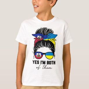 Camiseta Menina metade haitiana metade ucraniana Haiti Ucrâ