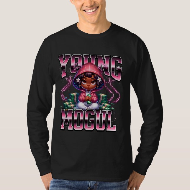 Camiseta Menina mogul afro-americana mogul mogul mo (Frente)